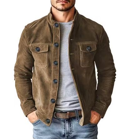 Chaqueta Casual de Gamuza — Estilo Europeo