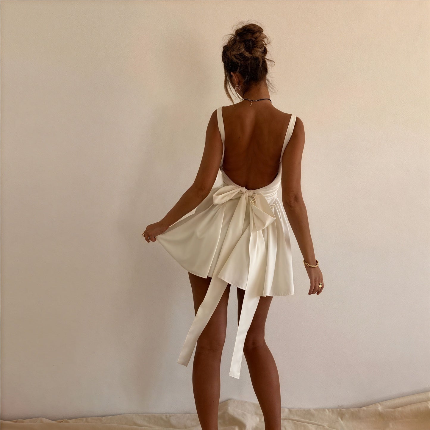 Blanca | Vestido Midi A-line Escote Cuadrado
